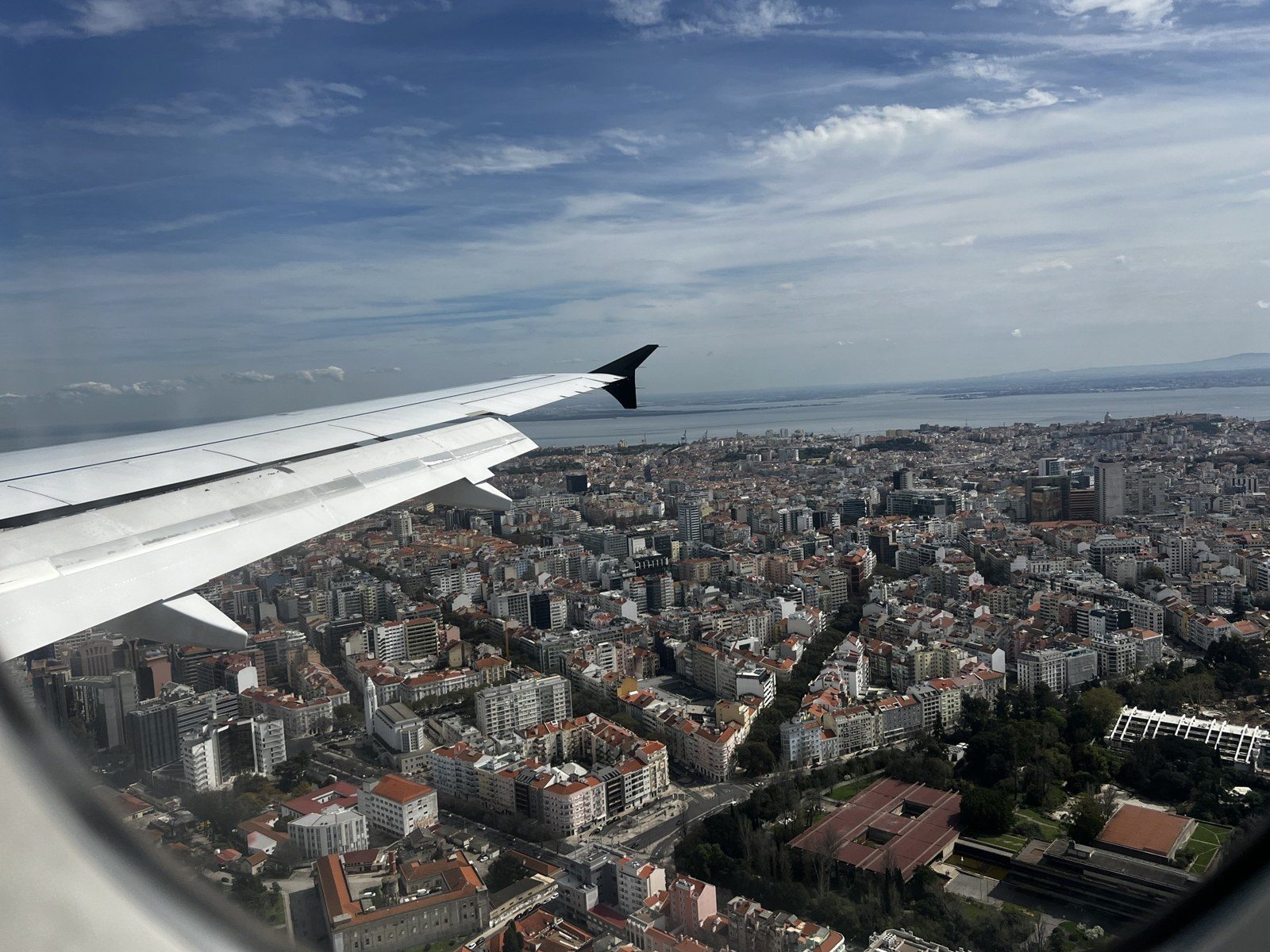 Lisbonne vue du hublot, juste avant l’atterrissage