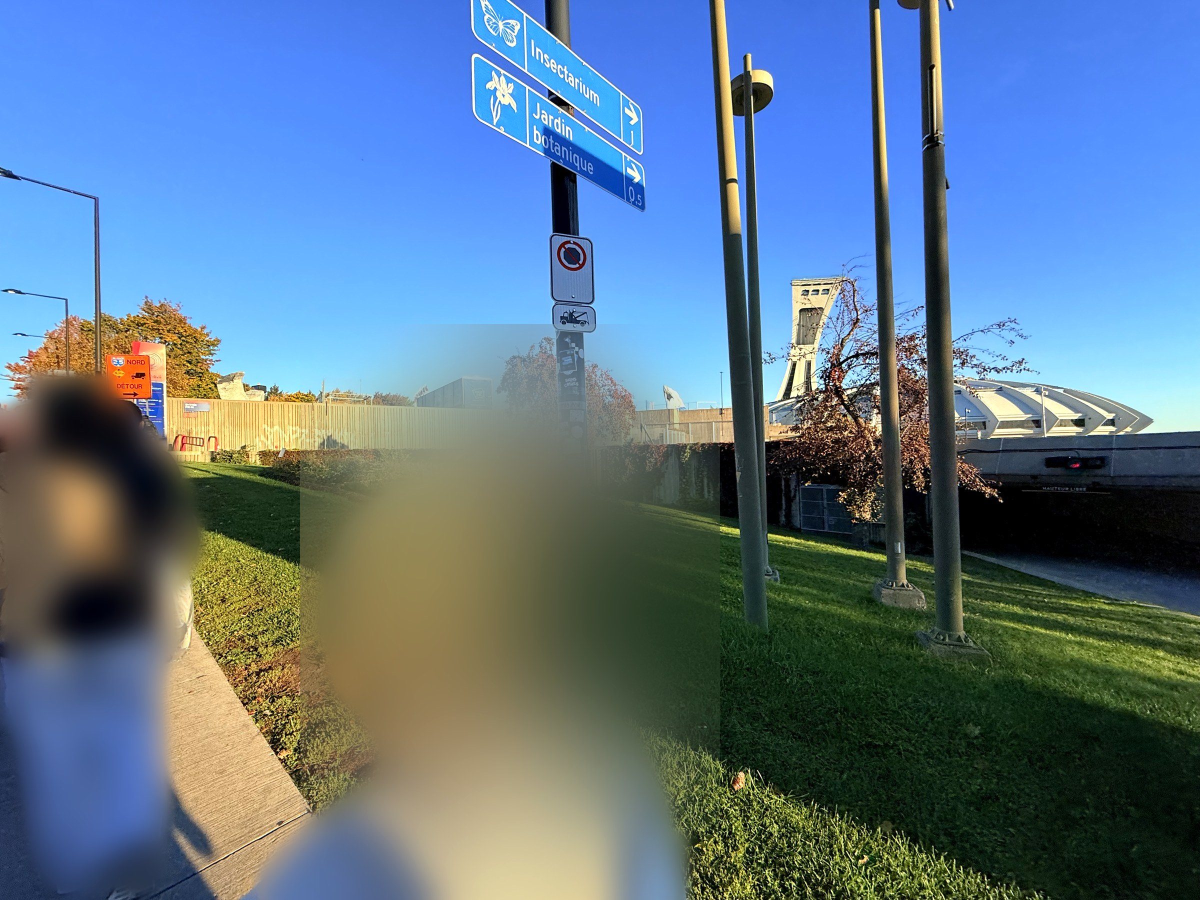 En chemin vers la ligne de départ, avec le Stade olympique au loin